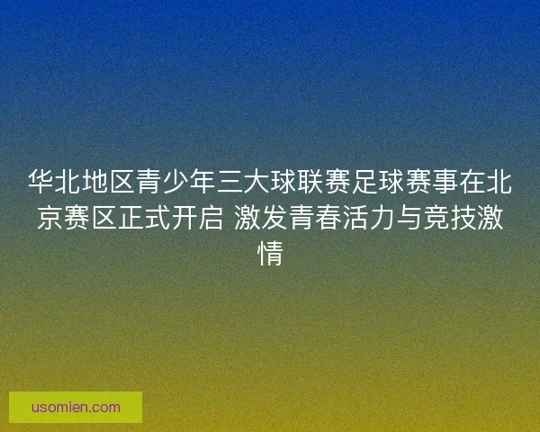 华北地区青少年三大球联赛足球赛事在北京赛区正式开启 激发青春活力与竞技激情